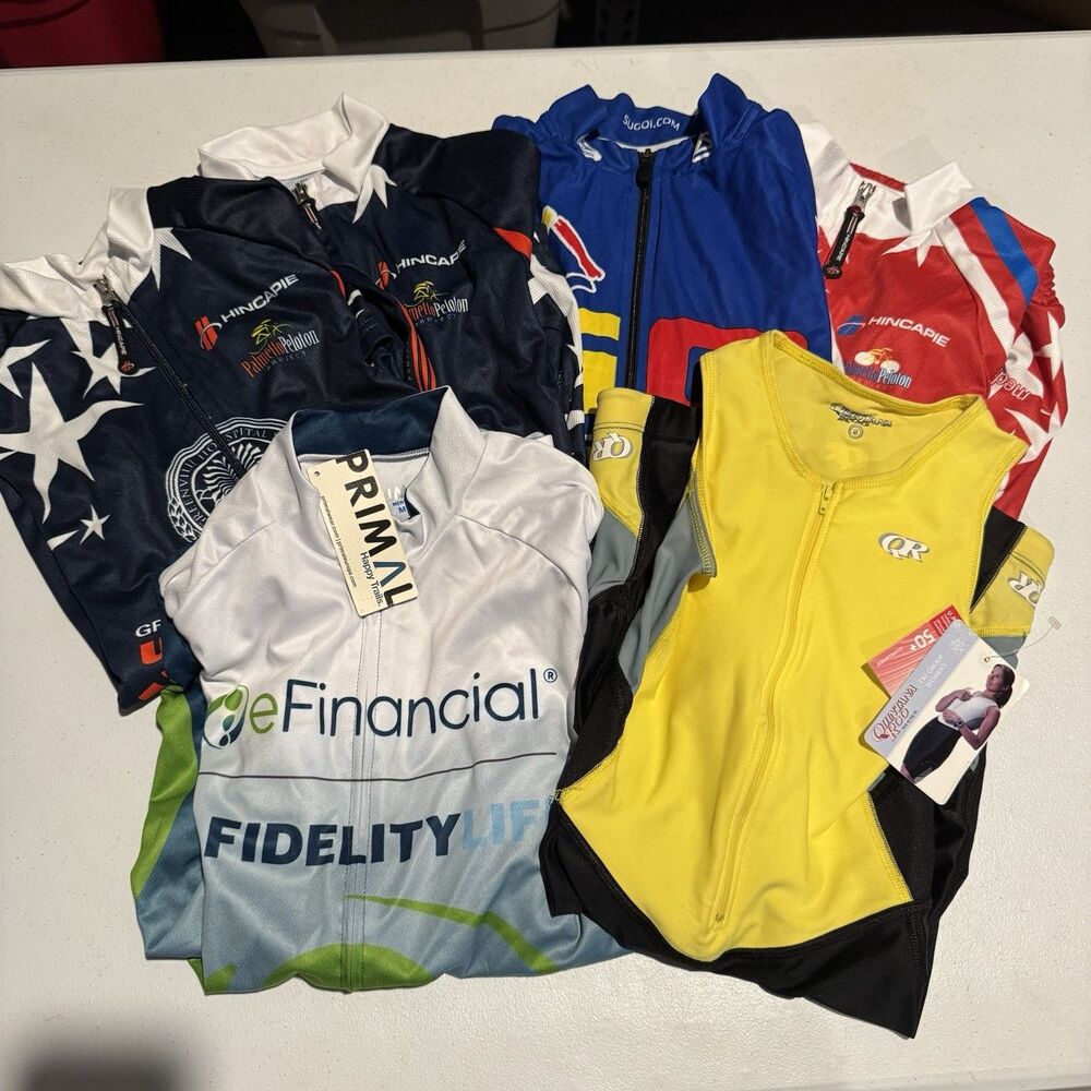 Cycling Jersey Lot of 5 And 1 Cycling Bib Outdoors Road Racing‎ 6 Total Jerseys